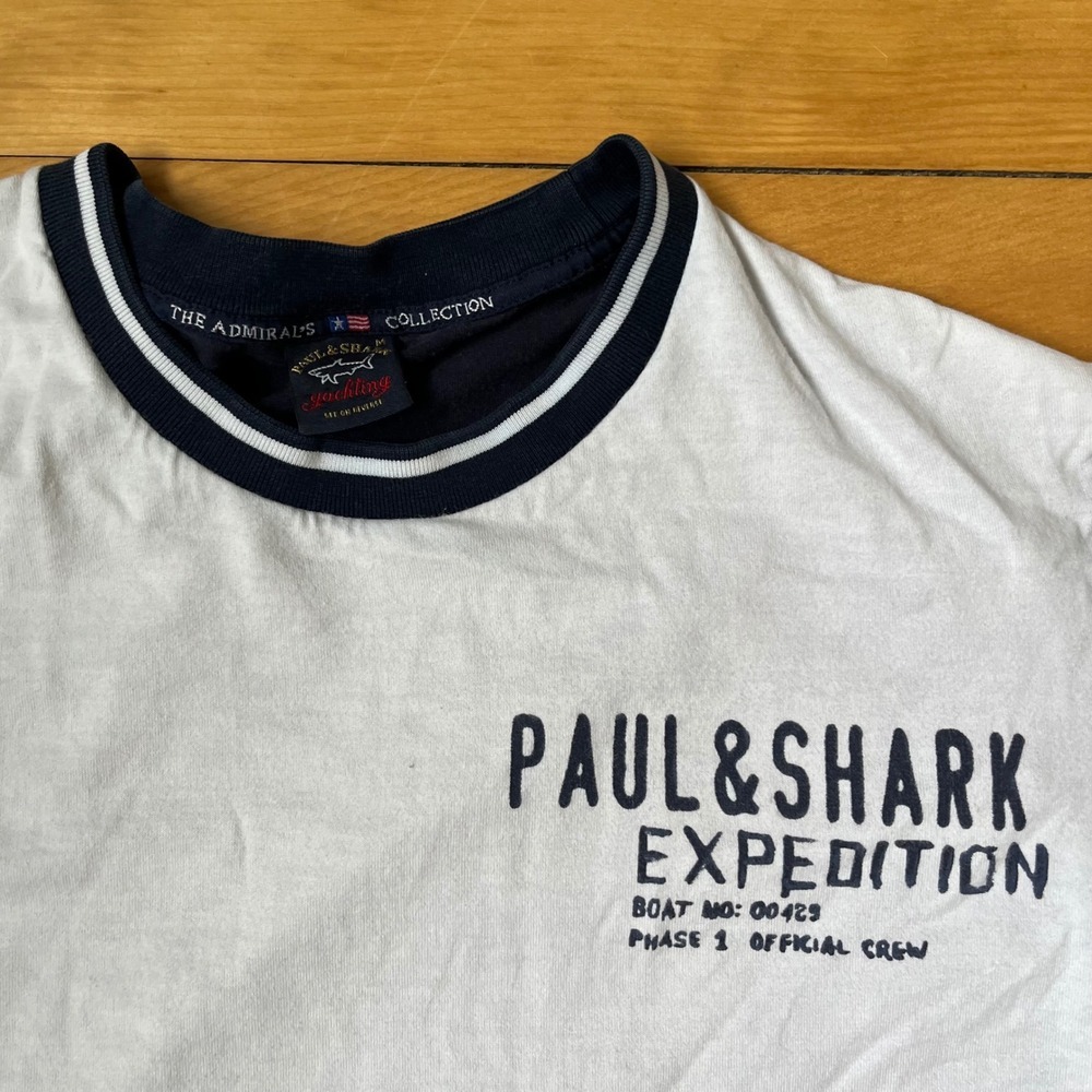 Paul & Shark Yachting Admirals Collection Expedition T-Shirt White Navy Mens M